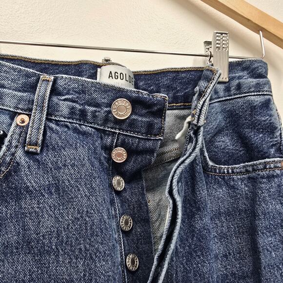 Agolde Women's Straight Leg Jeans - Dark Blue - Picture 5 of 9